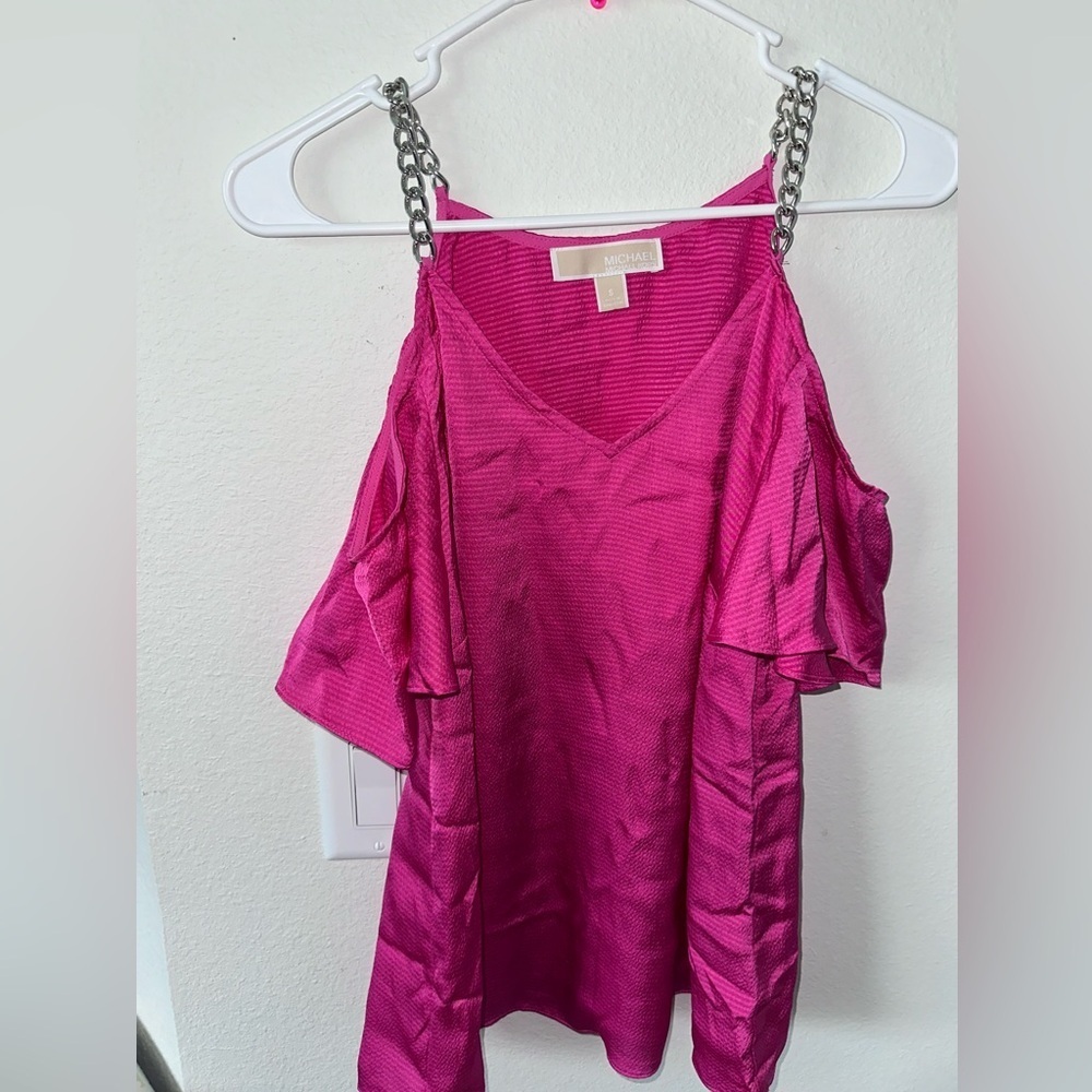 Michael Kors Pink Cold Shoulder Top Size Small